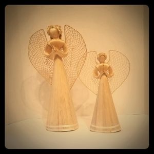 Wicker and Straw Decorative Angels